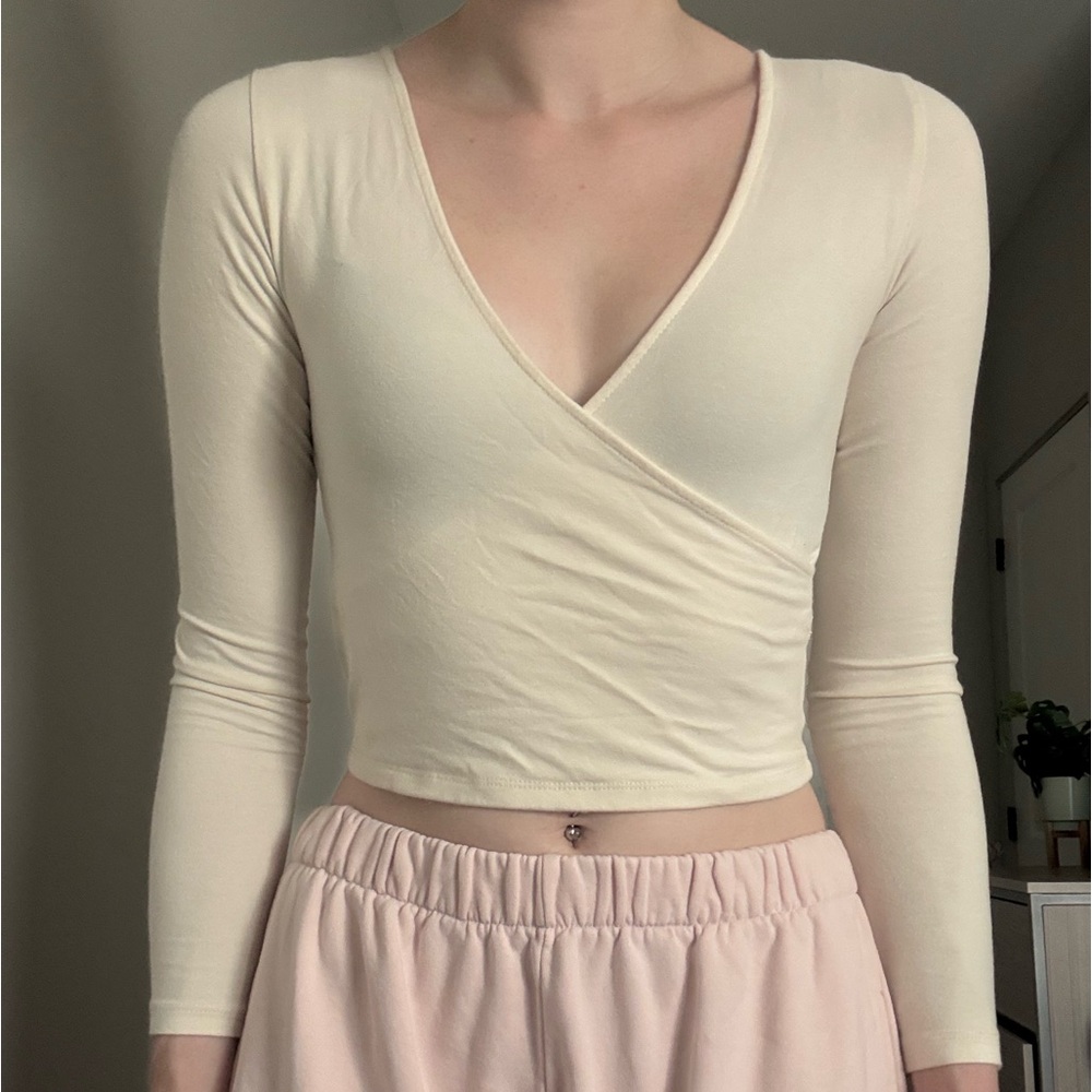 Off-white Ballet Style Wrap Top